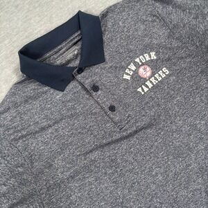 Genuine Merchandise MLB New York Yankees Polo Shirt Mens XL Heather Navy Blue